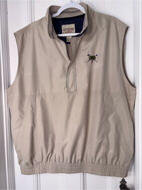 Boca Classics Club Golf Vintage Inspired Windbreaker Vest Beige XL Coasta